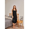 image:imageEkouaer Women Nightgowns Long Sleeveless Sleepshirt Soft Tank Sleepwear Full Slip Nightshirt Black XXL