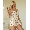 image:imageEkouaer Women Pajama Sets 2 Piece Cute Cami Sleepwear Lace Trim Pj Top Soft Summer Lounge Shorts Sexy Lingerie SXXLButterfly