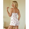 image:imageEkouaer Women Pajama Sets 2 Piece Cute Cami Sleepwear Lace Trim Pj Top Soft Summer Lounge Shorts Sexy Lingerie SXXLCherry