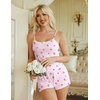 image:imageEkouaer Women Pajama Sets 2 Piece Cute Cami Sleepwear Lace Trim Pj Top Soft Summer Lounge Shorts Sexy Lingerie SXXLFlower  Cherry