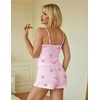 image:imageEkouaer Women Pajama Sets 2 Piece Cute Cami Sleepwear Lace Trim Pj Top Soft Summer Lounge Shorts Sexy Lingerie SXXLPink Bow