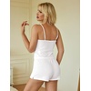 image:imageEkouaer Women Pajama Sets 2 Piece Cute Cami Sleepwear Lace Trim Pj Top Soft Summer Lounge Shorts Sexy Lingerie SXXLWhite