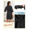 image:imageEkouaer Women Terry Cloth Robes Absorbent Towel Robe Knee Length Soft Bathrobe 34 Sleeve Spa Robe with PocketsBlack