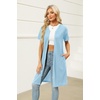 image:imageEkouaer Women Zipper Robes Waffle Short Bathrobe Lightweight House Coat with Pockets Soft Nightgown S3XLAblue