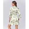 image:imageEkouaer Womens Satin Robe Short Ruffle Hem Silky Robes Lightweight Kimono Brides Bathrobes Sleepwear XSXXLInk Flowers