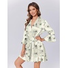 image:imageEkouaer Womens Satin Robe Short Ruffle Hem Silky Robes Lightweight Kimono Brides Bathrobes Sleepwear XSXXLInk Flowers