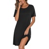 image:imageEkouaer Bamboo Viscose Nightgowns for Women Short Sleeve Sleep Shirts T Shirt Night Gown Cooling Pajama Dress Soft SleepwearBlack