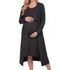 image:imageEkouaer Maternity Nursing Gown and Robe Set Labor Delivery Hosptial Nursing Dress Pregnancy Clothes SXXLBlack