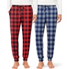 image:imageEkouaer Mens Pajama Pants Lightweight Loungewear Comfy Jogger Sleep Pant Long Pj Bottoms with Drawstring amp Pockets2 Packnavyred Plaid