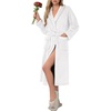 image:imageEkouaer Robes for Women Soft Long Bathrobe Lightweight Fleece Shawl Collar Spa Robe Cozy Sleepwear with Pockets SXXLWhite
