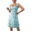image:imageEkouaer Sleeveless Nightgowns for Women Night Shirts Sleep Shirts Pleated Front Sleepwear Printed Night Dress Star Moon L