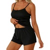 image:imageEkouaer Women Pajama Sets 2 Piece Cute Cami Sleepwear Lace Trim Pj Top Soft Summer Lounge Shorts Sexy Lingerie SXXLBlack