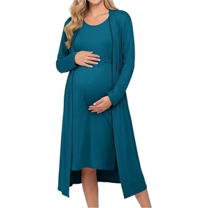 image:imageEkouaer Maternity Nursing Gown and Robe Set Labor Delivery Hosptial Nursing Dress Pregnancy Clothes SXXLBlue Green