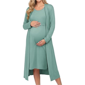 image:imageEkouaer Maternity Nursing Gown and Robe Set Labor Delivery Hosptial Nursing Dress Pregnancy Clothes SXXLCeladon Green