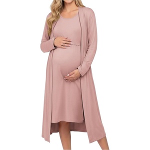 image:imageEkouaer Maternity Nursing Gown and Robe Set Labor Delivery Hosptial Nursing Dress Pregnancy Clothes SXXLMauve