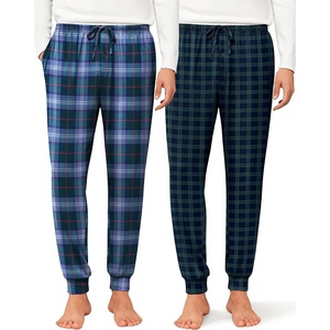 image:imageEkouaer Mens Pajama Pants Lightweight Loungewear Comfy Jogger Sleep Pant Long Pj Bottoms with Drawstring amp Pockets2 Packgreenblue Plaid
