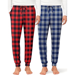 image:imageEkouaer Mens Pajama Pants Lightweight Loungewear Comfy Jogger Sleep Pant Long Pj Bottoms with Drawstring amp Pockets2 Packnavyred Plaid