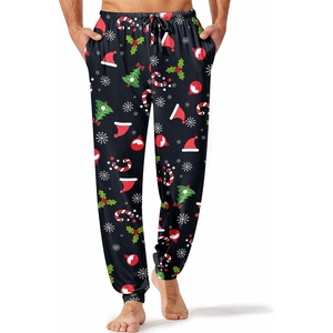 image:imageEkouaer Mens Pajama Pants Lightweight Loungewear Comfy Jogger Sleep Pant Long Pj Bottoms with Drawstring amp PocketsBlack Christmas