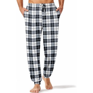 image:imageEkouaer Mens Pajama Pants Lightweight Loungewear Comfy Jogger Sleep Pant Long Pj Bottoms with Drawstring amp PocketsBlack Plaid
