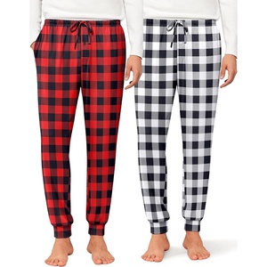 image:imageEkouaer Mens Pajama Pants Lightweight Loungewear Comfy Jogger Sleep Pant Long Pj Bottoms with Drawstring amp PocketsBlack Plaidred Plaid
