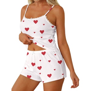 image:imageEkouaer Women Pajama Sets 2 Piece Cute Cami Sleepwear Lace Trim Pj Top Soft Summer Lounge Shorts Sexy Lingerie SXXLLove