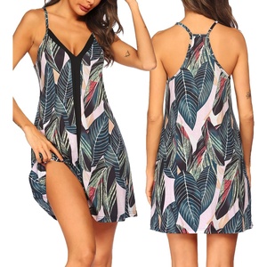image:imageEkouaer Womens Nightgown Sexy V Neck Sleepwear Dress Adjustable Strap Tank Sleep Shirts Summer Soft Racerback Night Dress