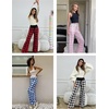 image:imageEkouaer Womens Pajama Pants Wide Leg Yoga Pants Lounge Drawstring Pants Comfy Stretch Plaid Pj Bottoms