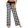 image:imageEkouaer Womens Pajama Pants Wide Leg Yoga Pants Lounge Drawstring Pants Comfy Stretch Plaid Pj Bottoms