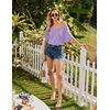 image:imageEkouaer 2 Pack Nightgowns for Women Short Sleeve Sleepshirt V Neck Nightshirt Casual Print SleepwearBlackLilac