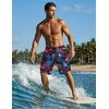 image:imageEkouaer 9 Inch Mens Swim Trunks with Compression Liner 2 in 1 Board Shorts Quick Dry Bathing Suit with Pockets S2XLLeaves Black Blue
