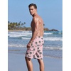 image:imageEkouaer 9 Inch Mens Swim Trunks with Compression Liner 2 in 1 Board Shorts Quick Dry Bathing Suit with Pockets S2XLPink Coconut Tree