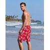 image:imageEkouaer 9 Inch Mens Swim Trunks with Compression Liner 2 in 1 Board Shorts Quick Dry Bathing Suit with Pockets S2XLRed American Flag