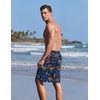 image:imageEkouaer 9 Inch Mens Swim Trunks with Compression Liner 2 in 1 Board Shorts Quick Dry Bathing Suit with Pockets S2XLTropical Leaves Orange