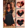 image:imageEkouaer Lingerie for Women Sexy Nightgown Lace Trim Sleep Dress Chemise Nightgowns Sleeveless Night Gown Sleepwear S3XLBlack
