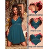 image:imageEkouaer Lingerie for Women Sexy Nightgown Lace Trim Sleep Dress Chemise Nightgowns Sleeveless Night Gown Sleepwear S3XLBlue Green