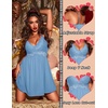 image:imageEkouaer Lingerie for Women Sexy Nightgown Lace Trim Sleep Dress Chemise Nightgowns Sleeveless Night Gown Sleepwear S3XLClear Blue