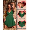 image:imageEkouaer Lingerie for Women Sexy Nightgown Lace Trim Sleep Dress Chemise Nightgowns Sleeveless Night Gown Sleepwear S3XLDeep Green