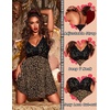image:imageEkouaer Lingerie for Women Sexy Nightgown Lace Trim Sleep Dress Chemise Nightgowns Sleeveless Night Gown Sleepwear S3XLLeopard