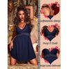 image:imageEkouaer Lingerie for Women Sexy Nightgown Lace Trim Sleep Dress Chemise Nightgowns Sleeveless Night Gown Sleepwear S3XLNavy Blue