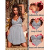 image:imageEkouaer Lingerie for Women Sexy Nightgown Lace Trim Sleep Dress Chemise Nightgowns Sleeveless Night Gown Sleepwear S3XLSilver Grey