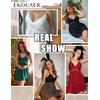 image:imageEkouaer Lingerie for Women Sexy Nightgown Lace Trim Sleep Dress Chemise Nightgowns Sleeveless Night Gown Sleepwear S3XLWhite