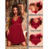 image:imageEkouaer Lingerie for Women Sexy Nightgown Lace Trim Sleep Dress Chemise Nightgowns Sleeveless Night Gown Sleepwear S3XLWine Red