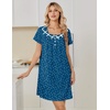 image:imageEkouaer Nightgowns for Women Cotton Night Gown Short Sleeve Sleep Shirts Button Victorian Night Dress Soft SleepwearBlue Dog Paw