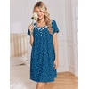 image:imageEkouaer Nightgowns for Women Cotton Night Gown Short Sleeve Sleep Shirts Button Victorian Night Dress Soft SleepwearBlue Dog Paw