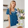 image:imageEkouaer Nightgowns for Women Cotton Night Gown Short Sleeve Sleep Shirts Button Victorian Night Dress Soft SleepwearBlue Dog Paw