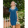 image:imageEkouaer Nightgowns for Women Cotton Night Gown Short Sleeve Sleep Shirts Button Victorian Night Dress Soft SleepwearBlue Dog Paw