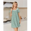image:imageEkouaer Nightgowns for Women Cotton Night Gown Short Sleeve Sleep Shirts Button Victorian Night Dress Soft SleepwearGreen White Florals