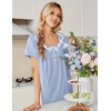 image:imageEkouaer Nightgowns for Women Cotton Night Gown Short Sleeve Sleep Shirts Button Victorian Night Dress Soft SleepwearLight Blue