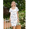 image:imageEkouaer Nightgowns for Women Cotton Night Gown Short Sleeve Sleep Shirts Button Victorian Night Dress Soft SleepwearLine Florals
