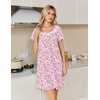 image:imageEkouaer Nightgowns for Women Cotton Night Gown Short Sleeve Sleep Shirts Button Victorian Night Dress Soft SleepwearPink Florals